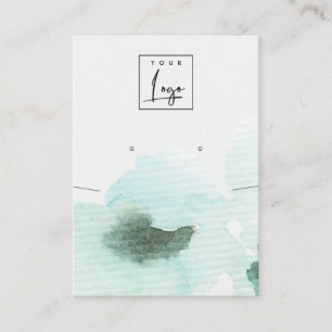 Aqua Blue Floral Abstrakt Earring Logo Display Visitenkarte