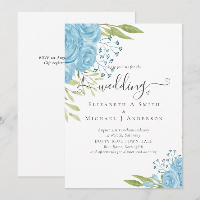Aqua Blue Floral Wedding (Vorne/Hinten)