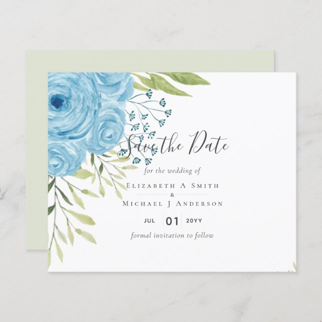 Aqua Blue Floral Wedding (Vorne/Hinten)