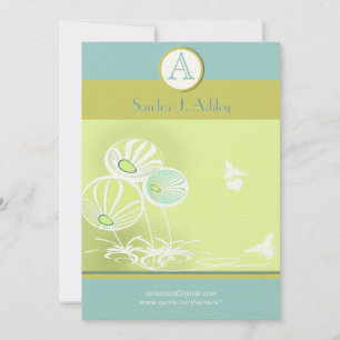 Aqua Blue Flowers und Bienen Hochzeitsempfang Einladung