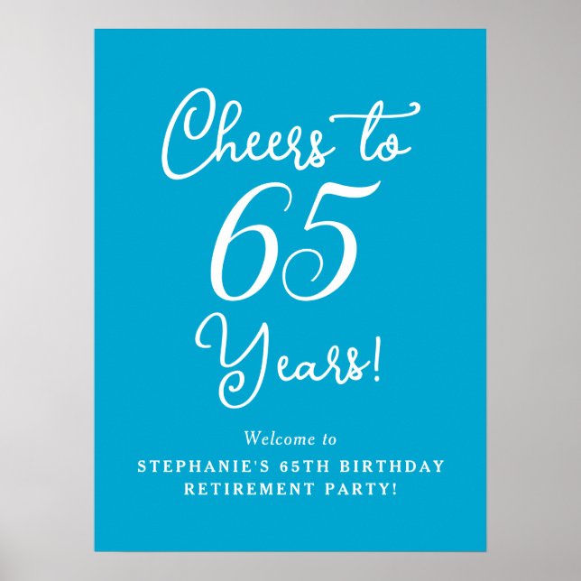 Aqua Blue freut sich über das 65 Jahre alte Party  Poster (Vorne)