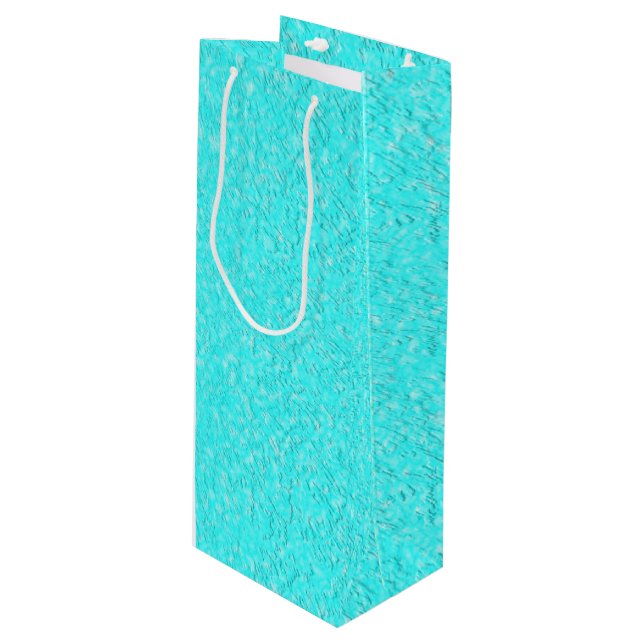 Aqua Blue Geschenktüte Für Weinflaschen (Vorderseite Schrägansicht)