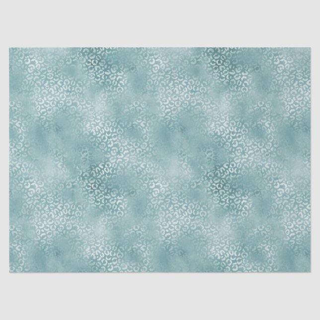 Aqua Blue Glam Leopard Seidenpapier (Vorderseite)