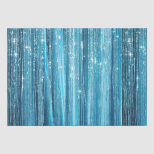 Aqua Blue Glam Tinsel Stripes Seidenpapier