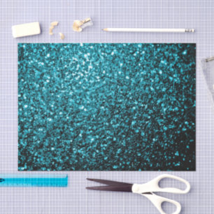 Aqua Blue glänzende Imitate Glitzer Glitzern Seidenpapier