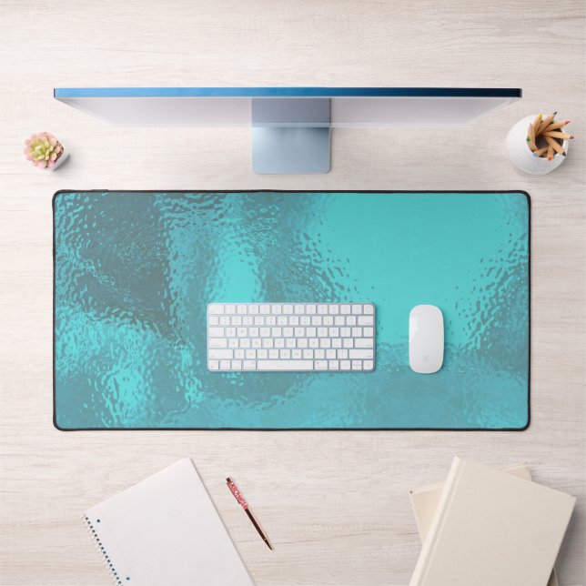 Aqua Blue Glass Schreibtischunterlage (Büro 1)