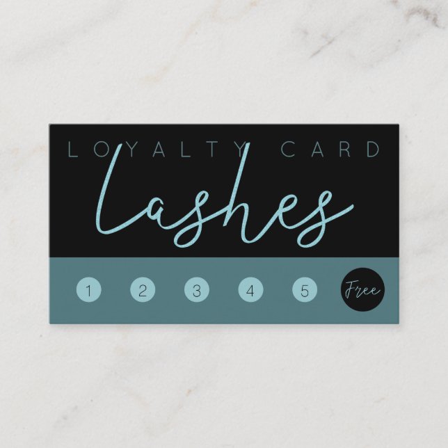 Aqua Blue Glitzer Black Lashes Visitenkarte (Vorderseite)