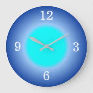 Aqua Blue Glow-Effekt-Wanduhr Große Wanduhr
