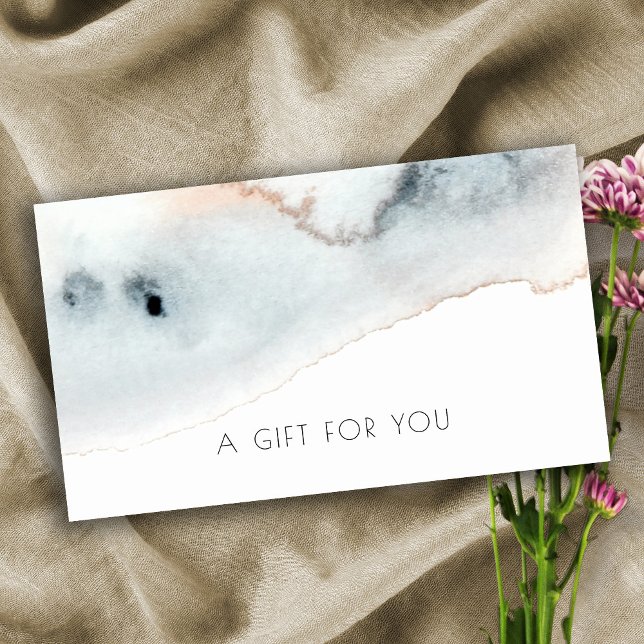 Aqua Blue Gold Aqua Beachy Geschenkgutschein Visitenkarte (Von Creator hochgeladen)