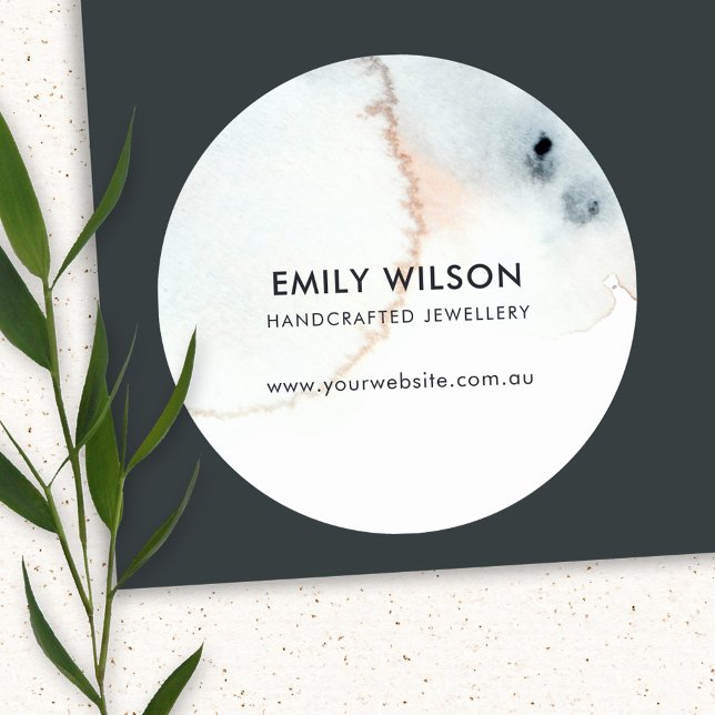 AQUA BLUE GOLD WATERCOLOR BRUSH EARRING DISPLAY RUNDER AUFKLEBER (Von Creator hochgeladen)