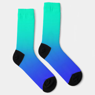 Aqua Blue Gradient Crew Socken