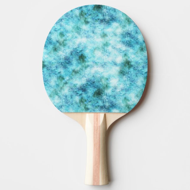 Aqua Blue Green Abstrakt Tischtennis Schläger (Vorderseite)