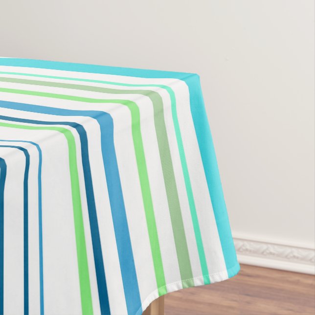 Aqua Blue Green Beach Farbstreifen Tischdecke (Beispiel)