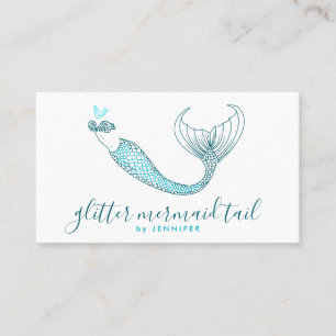 Aqua Blue Green Schwanz Mermaid Visitenkarte