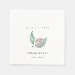 AQUA BLUE GREEN WATERCOLOR FOLIAGE OLIVENMONOGRAMM SERVIETTE