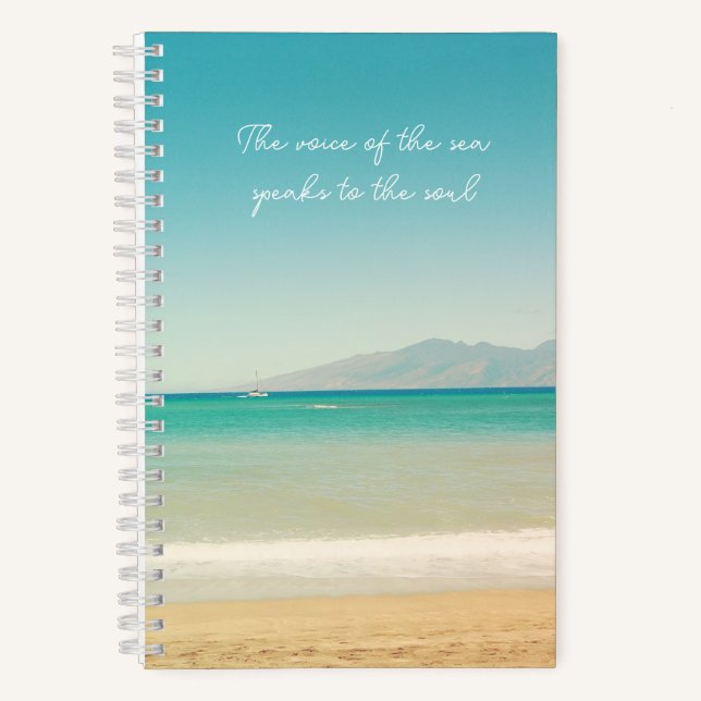 Aqua Blue Hawaiian Ocean Foto Spiral Notebook Notizbuch (Vorderseite)