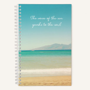 Aqua Blue Hawaiian Ocean Photo Carnet Spiral