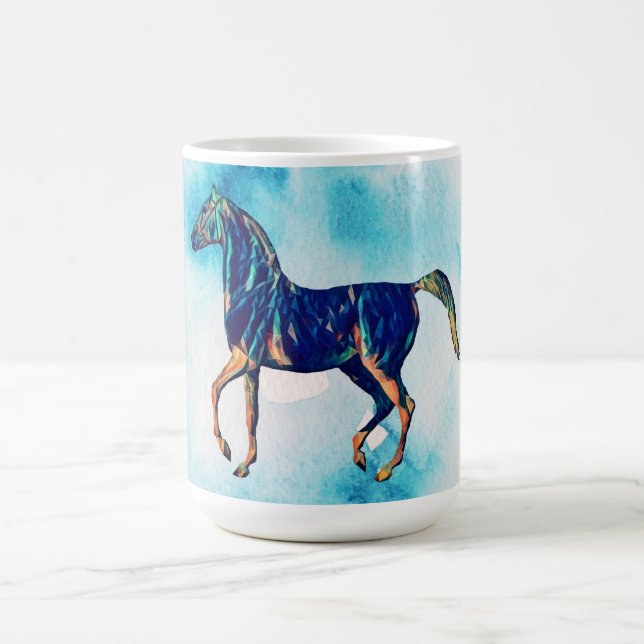 Aqua Blue Horse Tasse Cup (Mittel)