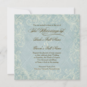 Aqua Blue Hydrangea Swirl Blume Hochzeit Einladung