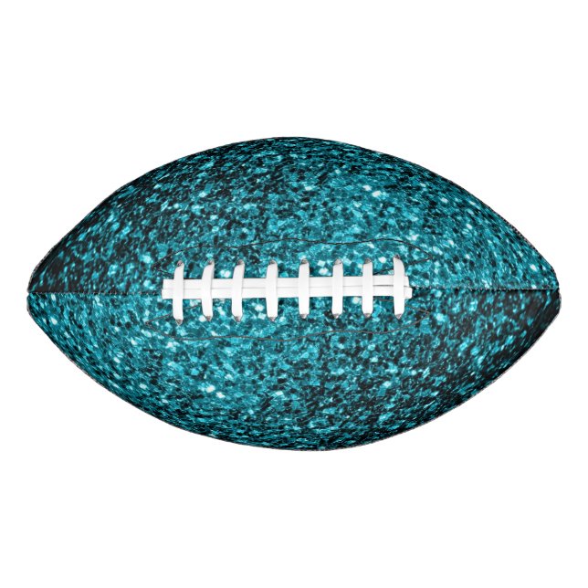 Aqua Blue Imitate Glitzer Glitzern Football (Vorderseite)
