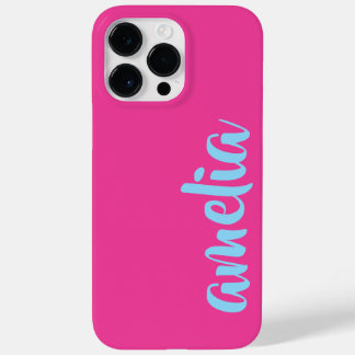 Aqua Blue individuelle Name Drehbuch Rosa I Handy  Case-Mate iPhone 14 Pro Max Hülle