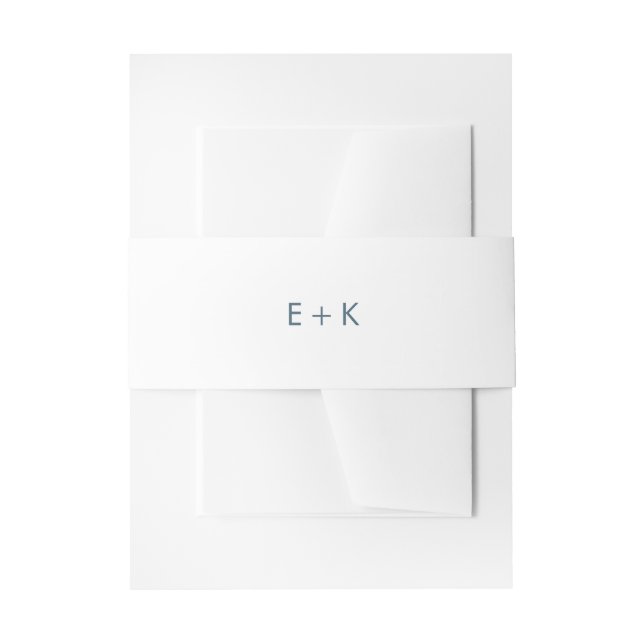 Aqua Blue Initials Monogram Einladung Bauchband Einladungsbanderole (Vorderseite Beispiel)