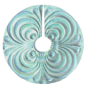 Aqua Blue Iridescent Design Polyester Weihnachtsbaumdecke