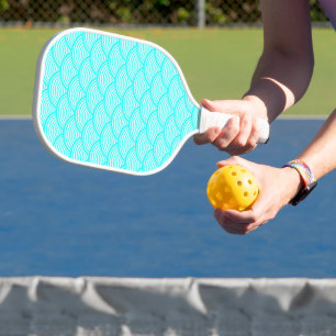 Aqua Blue Japans Wellenmuster Pickleball Schläger