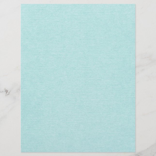 Aqua Blue Leinen bedrucktes Textur-Srapbook-Papier (Vorderseite)