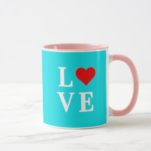 Aqua Blue LIEBE Moderne Kunst, Dichtung und Musik Tasse