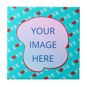 Aqua Blue LIEBE Moderner Chic Fliese