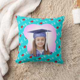 Aqua Blue LIEBE Moderner Chic Kissen