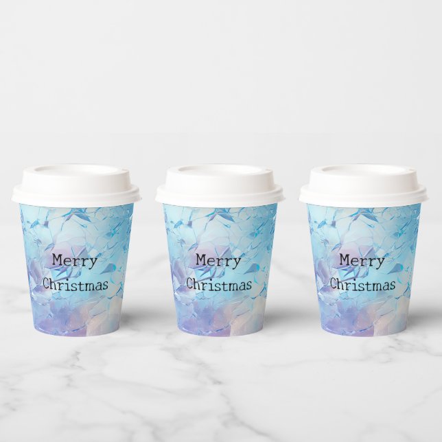 Aqua Blue Lila Ice Schnee Weihnachten Pappbecher (Multi)