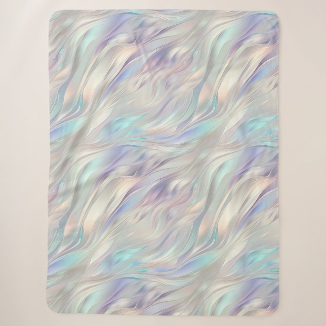 Aqua Blue Lila Pearl White Christmas Sherpadecke (Vorderseite)