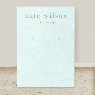 Aqua Blue Linen (Bild) Earring Display Card