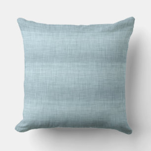Aqua Blue Linen Texture Throw Kissen