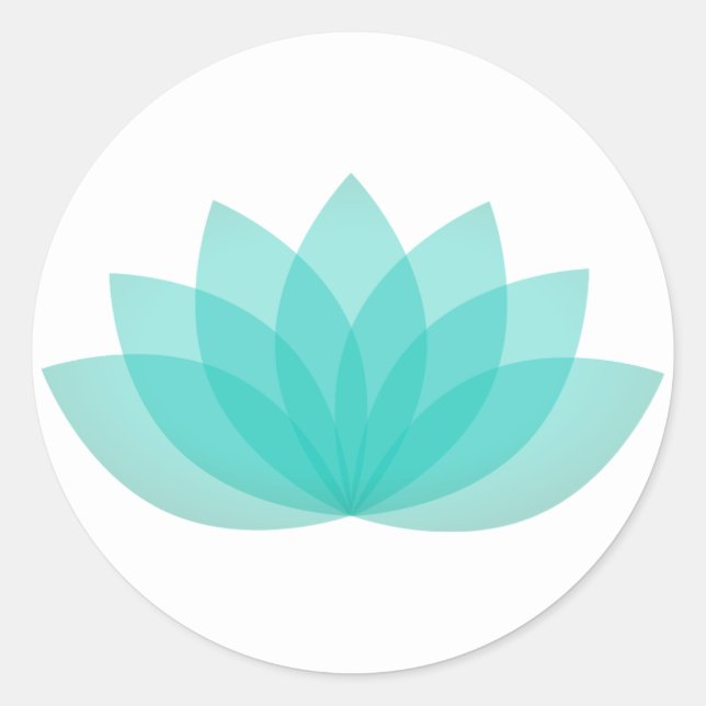 Aqua Blue Lotus Blume Runder Aufkleber (Vorderseite)