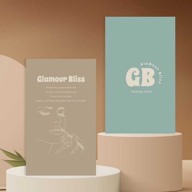 Aqua Blue Makeup Visitenkarte (Von Creator hochgeladen)