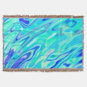 Aqua Blue Marble Textur Abstrakt Flüssig Muster Decke