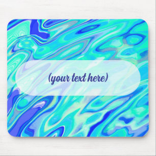 Aqua Blue Marble Textur Abstrakt Flüssig Muster Mousepad