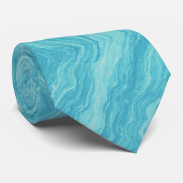 Aqua Blue Marble Wave Krawatte