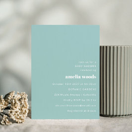 Aqua Blue Minimalistisch Moderne Niedliche Babydus Einladung