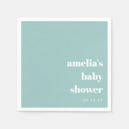 Aqua Blue Minimalistische Niedliche Babydusche Serviette