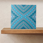 Aqua Blue Mint Aquamarin Türkis Ethnic Boho Muster Fliese<br><div class="desc">Schöne Keramik Kachel-Design mit einem nahtlosen Muster aus geometrischen Formen in Blautönen.</div>
