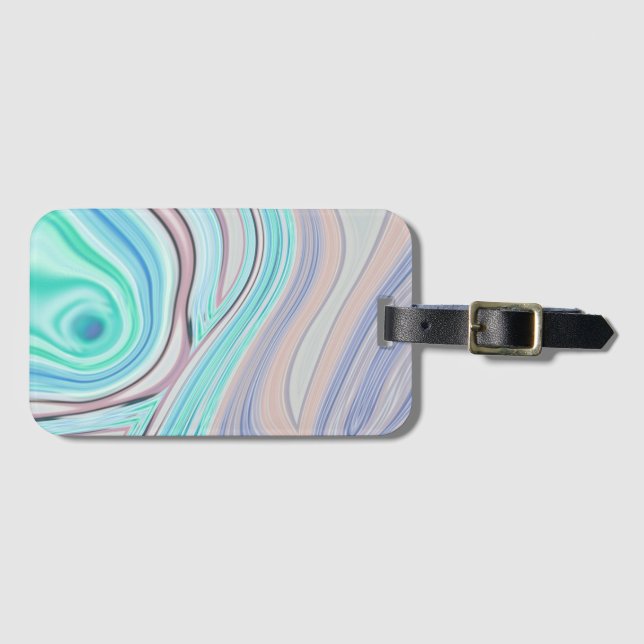Aqua Blue Minze Green lilac lila pastellfarbener R Gepäckanhänger (Vorderseite (Horizontal))