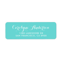 Aqua Blue Modern Script Typografy Wedding Address