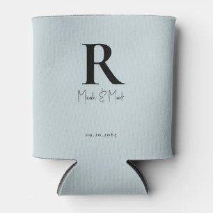 Aqua Blue Monogram Wedding Dosenkühler