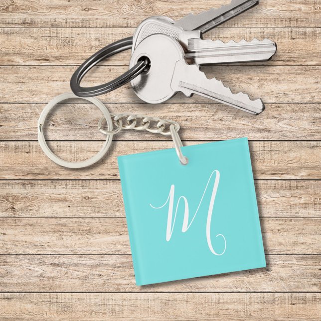 Aqua Blue Monogramme initial (Créateur téléchargé)