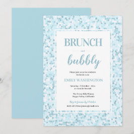Aqua Blue Mosaic Brunch & Bubbly Einladung