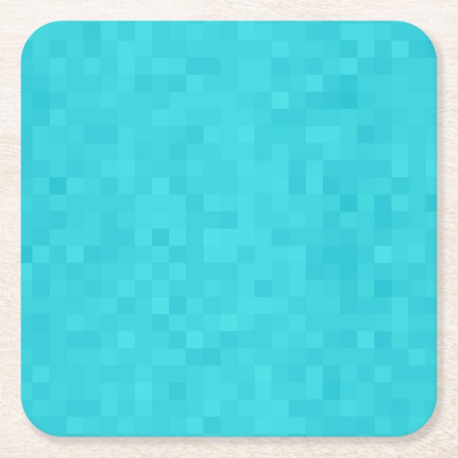 Aqua Blue Mosaic Tile Pattern Rechteckiger Pappuntersetzer (Vorderseite)